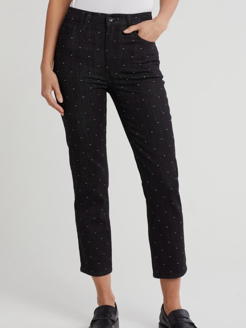 rag & bone Fern dot high waist ankle slim leg jeans
